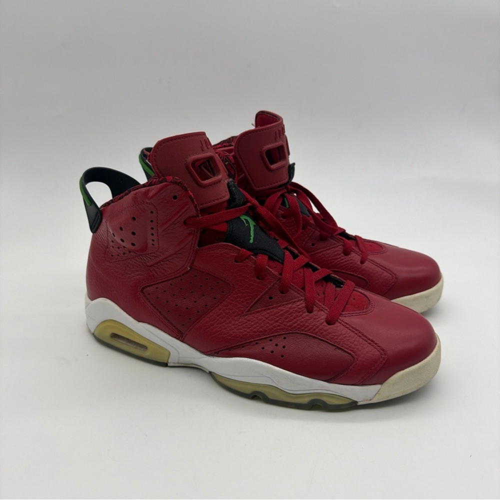 Nike Air Jordan 6 VI Retro Spizike 40 Acres Varsity Red Green 694091 625 Sz 12